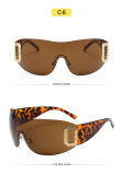 Spicy girls' sunglasses D-shaped one-piece futuristic sunglasses trend cool party glasses for men and women