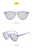 Round double-beam sunglasses Fashion rice nail small frame glasses Women tide water silver film lenses Sunvisor sunglasses