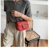 Lingge embroidered thread chain bag for women's Korean version fashionable western-style one-shoulder cross-body bag