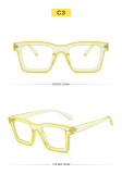 Fluorescent contrast color trend eyeglass frame fashionable simple square flat lens new TR anti-blue glasses in Europe and America
