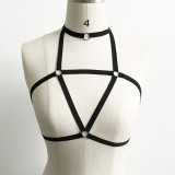 Sexy three-point hollowed-out strapping neck bra