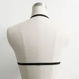 Sexy sexy lingerie strap top solid color elastic band hanging neck fashion bra breast