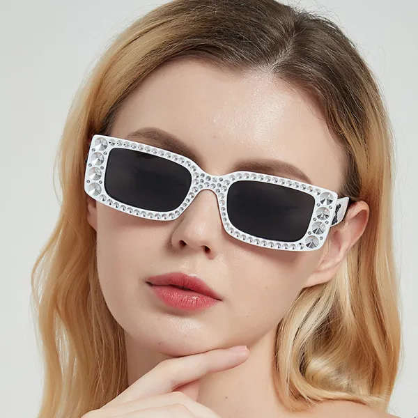 Small box sunglasses for men and women retro modern imitation diamond glasses trend hip-hop net red sunglasses