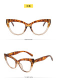 Retro modern cat eye flat lens trend contrast color rivet eye frame fashionable temperament anti-blue glasses