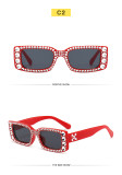Small box sunglasses for men and women retro modern imitation diamond glasses trend hip-hop net red sunglasses
