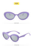Retro oval sunglasses Fashion simple small frame sunglasses Fashion street photo net red glasses