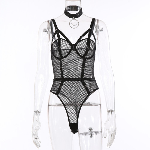 Perspective Shaping Sexy Lace Mesh Funny Bodysuit