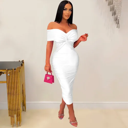 Fashion women's solid color pleated sleeveless long dress, bra dress