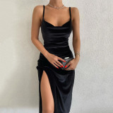 Fashion sexy slim slit sling dress