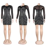 Sexy pearl hot diamond feather dress nightwear