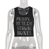 Vest Fashion Outwear Sexy Umbilical Hot Diamond Top