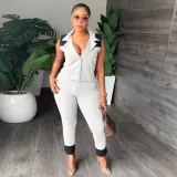 Leisure professional commuting suit sleeveless top and trousers two-piece set