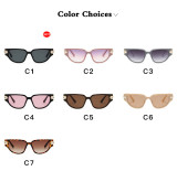 Advanced and luxurious women's sunglasses trend new pearl small frame sunglasses fashion retro cat eyes modern glasses