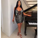 Sexy hot diamond sling dress nightwear