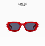 Fashionable sunglasses Individualized groove leg square small frame glasses Men and women cool driving sunglasses