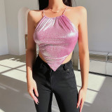 Sexy neck hanging, large open back, slim fit, versatile hot girl vest