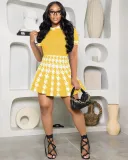 Women's fashion casual suit two-piece bird check