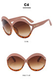 Sunglasses Round large frame crossed sunglasses Photography concave sunglasses