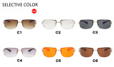 Frameless sunglasses square mesh red personalized diamond sunglasses
