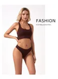 Gather bra female underwear fixed shoulder strap sports beauty vest bra thong suit