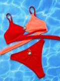 Bikini Hot Selling Simple Ring Accessories Women's Split Swimwear