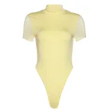 Women's fashion round-neck short-sleeved sexy backless fitting T-shirt bodysuit