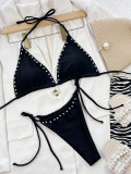 Bikini Solid Color Sexy Women Split Swimwear Triangle Bag Swimwear