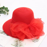 Organza basin hat Korean version bowknot mesh sunshade hat Children's summer outing sunscreen sun hat sandal