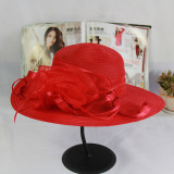 Mesh sunshade hat Organza flower temperament wedding hat sunscreen dome hat fashion hat