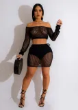 Beach suit hollow-out knitting holiday hand hook strap sunscreen suit