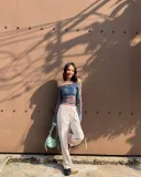 Sexy Slim Off Shoulder Umbilical Print Top