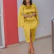 Round neck solid color fashion elegant cape dress