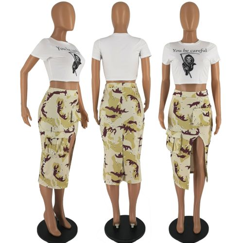 Fashion women's camouflage buttock mini skirt