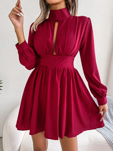 Sexy hollowed-out waist large swing dress