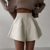 Loose wide leg high waist shorts with vintage casual pants