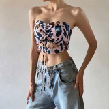 Wear more basic print spring and summer hot girls' slim and versatile short top