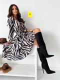 Fashion printed multicolor long-sleeved dress