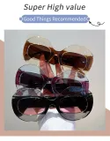 Fashion Light Luxury Sunglasses Fashion Hip Hop Transparent Double Color Oval Frame Sunglasses