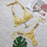 Sexy Crystal Diamond Bikini Strap Women's Split Swimwear Beach Swimwear
