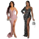 Women's Hot Diamond Sexy Irregular Nightclub Dress