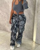 Fashion casual camouflage printed overalls