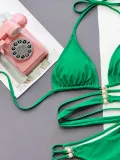 Bikini Solid Color Sexy Women Split Swimwear Triangle Wrap Swimwear