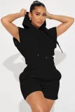 Fashion casual sports hood two-piece set