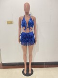 Women's sexy sequin beach skirt 3-piece swimsuit
