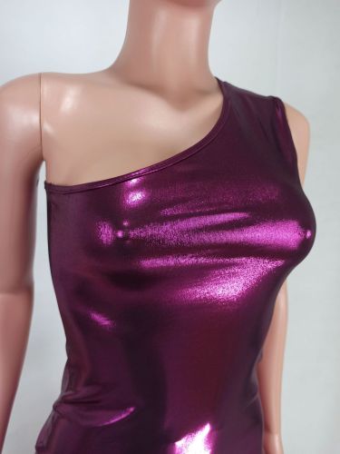 Sexy Fashion Ice Silk Oblique Shoulder Dress