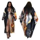 Positioning printed multicolor long skirt