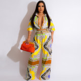 Fashion Casual Paisley Holiday two-piece set