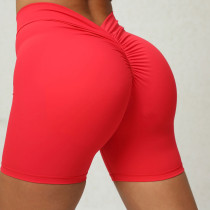 Deep V-shaped Wrinkled Back Waist Tight Hip Yoga Shorts No Embarrassment Thread Honey Hip Fitness Pants
