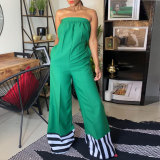 Sexy patchwork printed contrast color jumpsuit