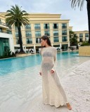 Beach Vacation Sexy Long Dress Knitted Hollow out Long Dress Cover Up